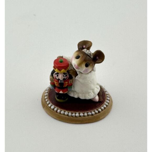 Wee Forest Folk " The Nutcracker" Mouse M-174 1991 DP Red Nutcracker White Dress - Picture 2 of 9
